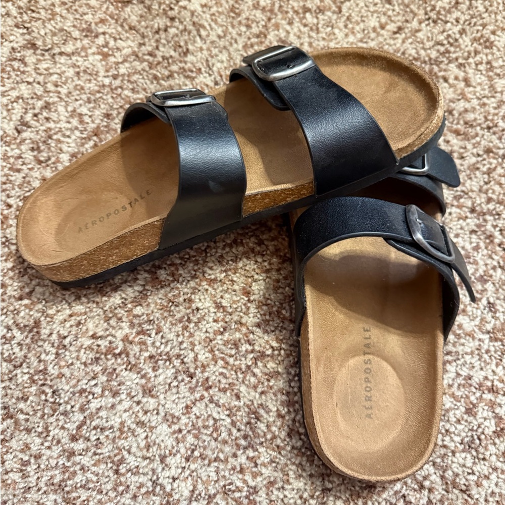 Aeropostale Double-Strap Cork Slide Sandal